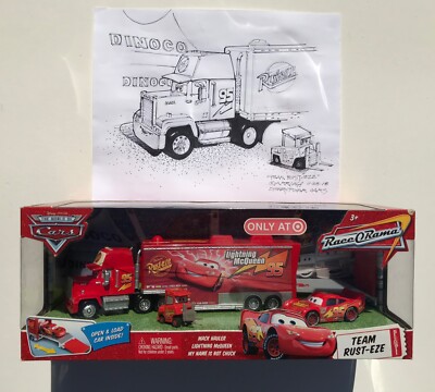 DISNEY PIXAR CARS TEAM RUST-EZE MIB APPROVAL SAMPLE NEVER SOLD & SIGNED SKETCH