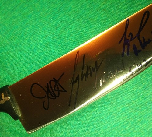 Halloween 4x Signed Knife COA John Carpenter Tony Moran Tyler Mane PJ Soles