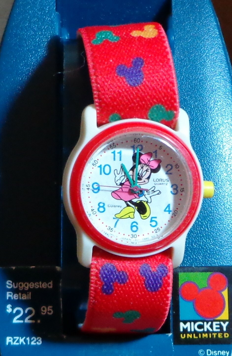 Lorus Minnie Mouse watch Elastic band  AS IS RZK123 Needs Battery Clean Rare