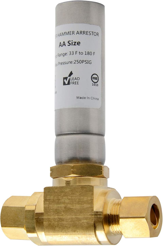 3/8" Water Hammer Arrestor, Lead-Free Brass 3/8" OD for Washing Machine, Toilet,