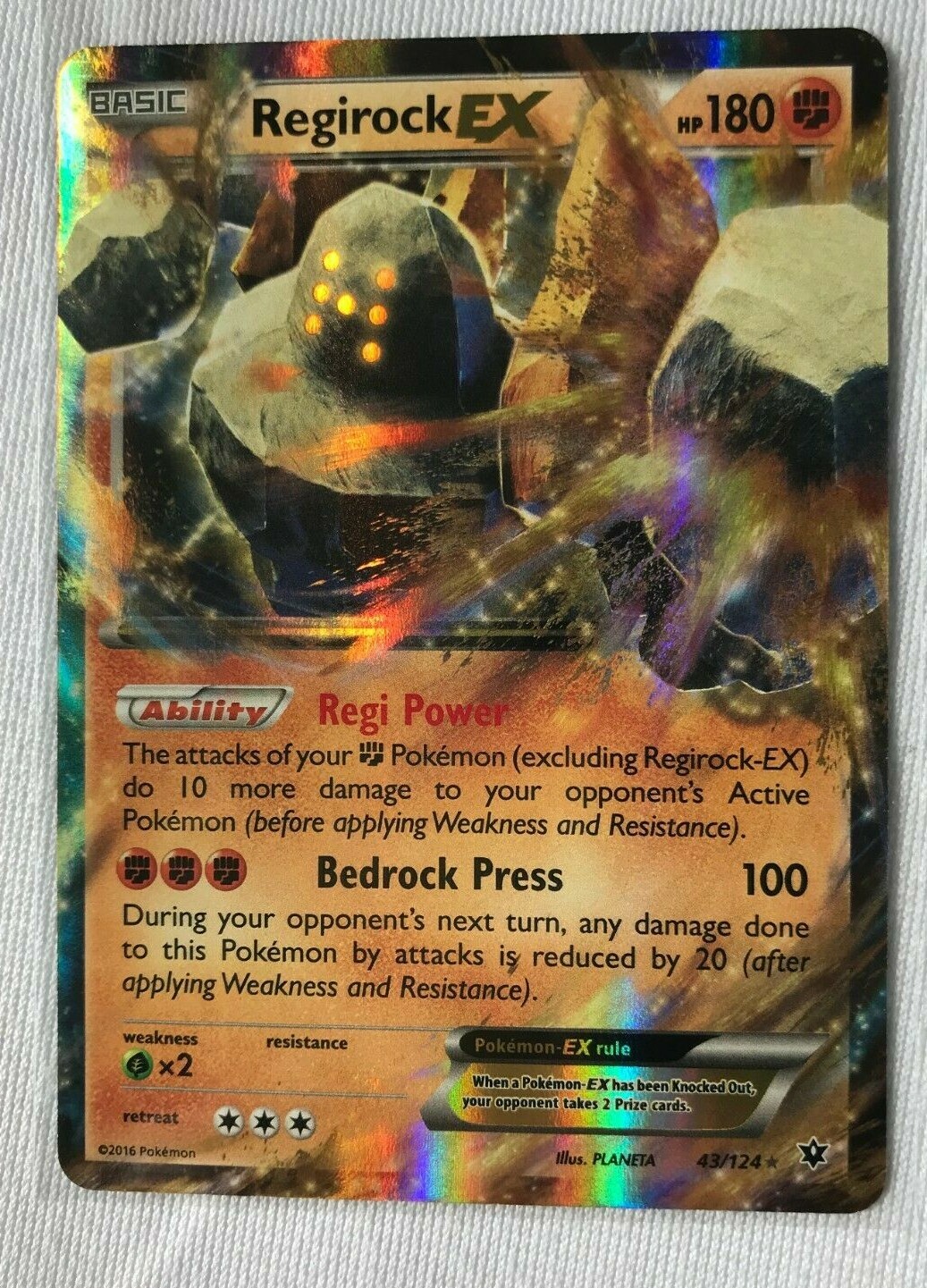 Regirock EX ULTRA RARE 43/124 Pokemon XY Fates Collide NM Regirock EX ULTRA RARE 43/124 Pokemon XY Fates Collide NM