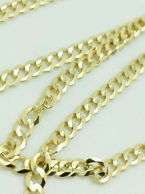 14K Solid Yellow Gold Cuban Chain Necklace 16'' 18'' 20'' 22'' 24'' 26'' 28'' 30''