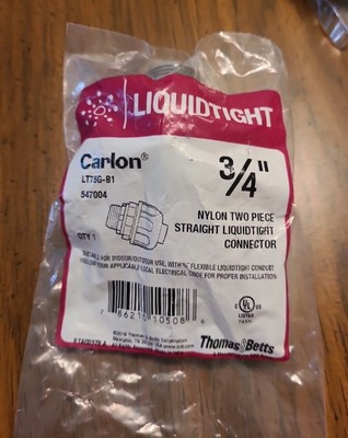 Carlon Liquidtight Connectors 4-Straight 2-90% LT975G-B1 LT75G-B1