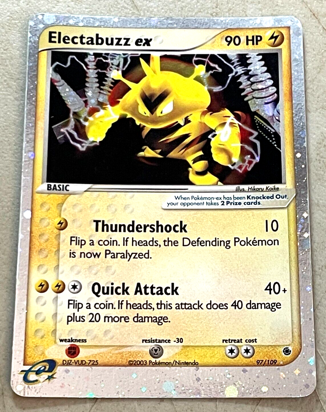 2003 Pokemon, EX Ruby & Sapphire, #97/109 Electabuzz, Holo