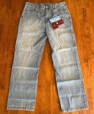 DEF JAM University Relaxed Straight High Rise Light Wash Blue Denim Jeans 38x34