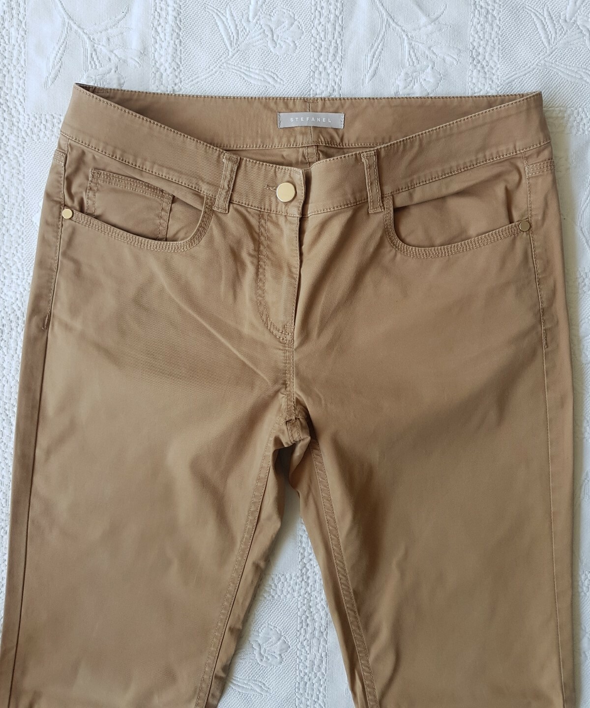 Брюки STEFANEL Womens Beige Cotton 
