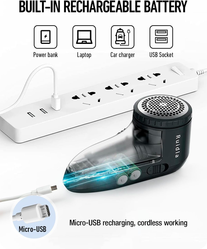 Electric Fabric Shaver Lint Remover, Rechargeable Sweater Shaver with Stainless