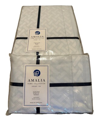 NEW Amalia Home Collection Alexandra Queen Duvet Cover & (2) Std Shams Ice Blue