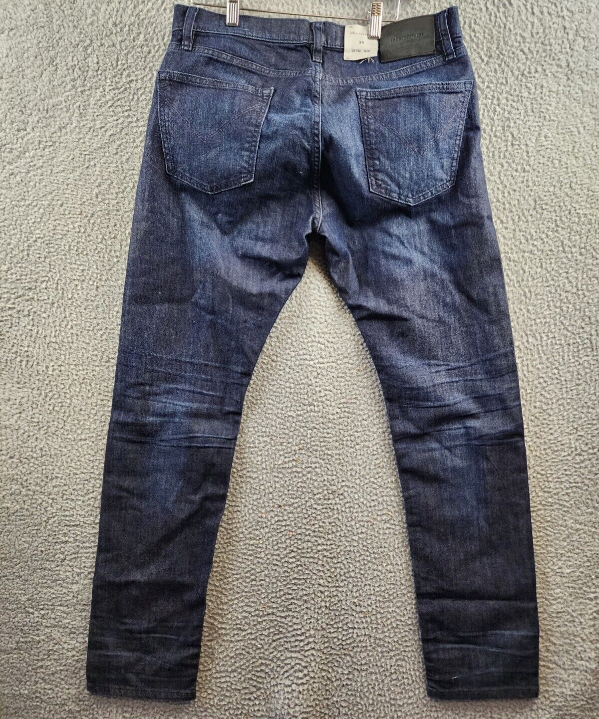 John Varvatos J702 Slim Fit Jeans Men's 34 Ferris Blue Denim Button Zip Closure - Picture 17 of 19