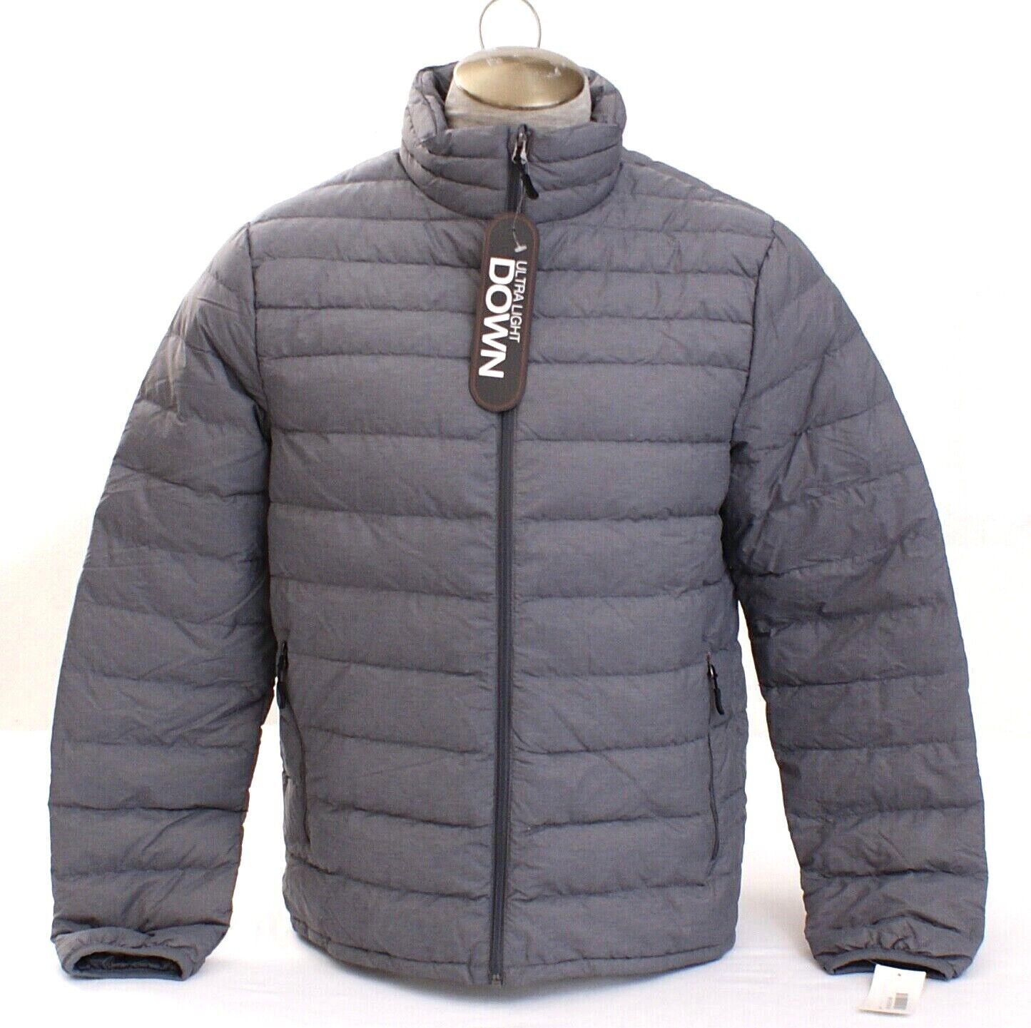 HeatKeep Gray Full Zip Ultra Light Down Puffer Jacket HeatKeep Gray Full Zip Ultra Light Down Puffer Jacket