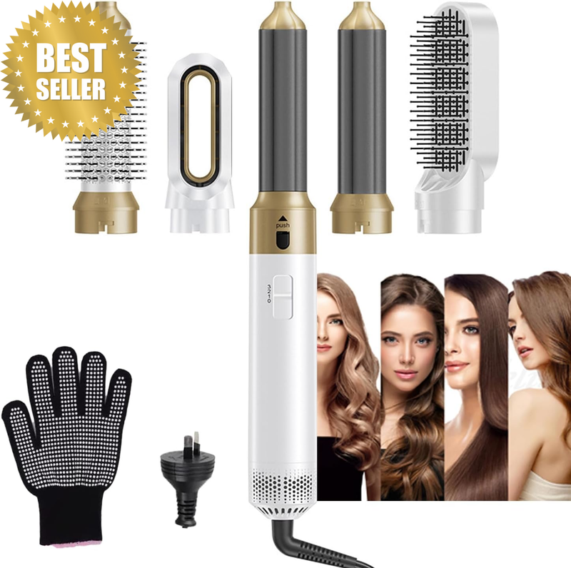 5 in 1 Hair Styling Brush, 1000W  AU Plug Hot Air Brush with Interchangeable Hea