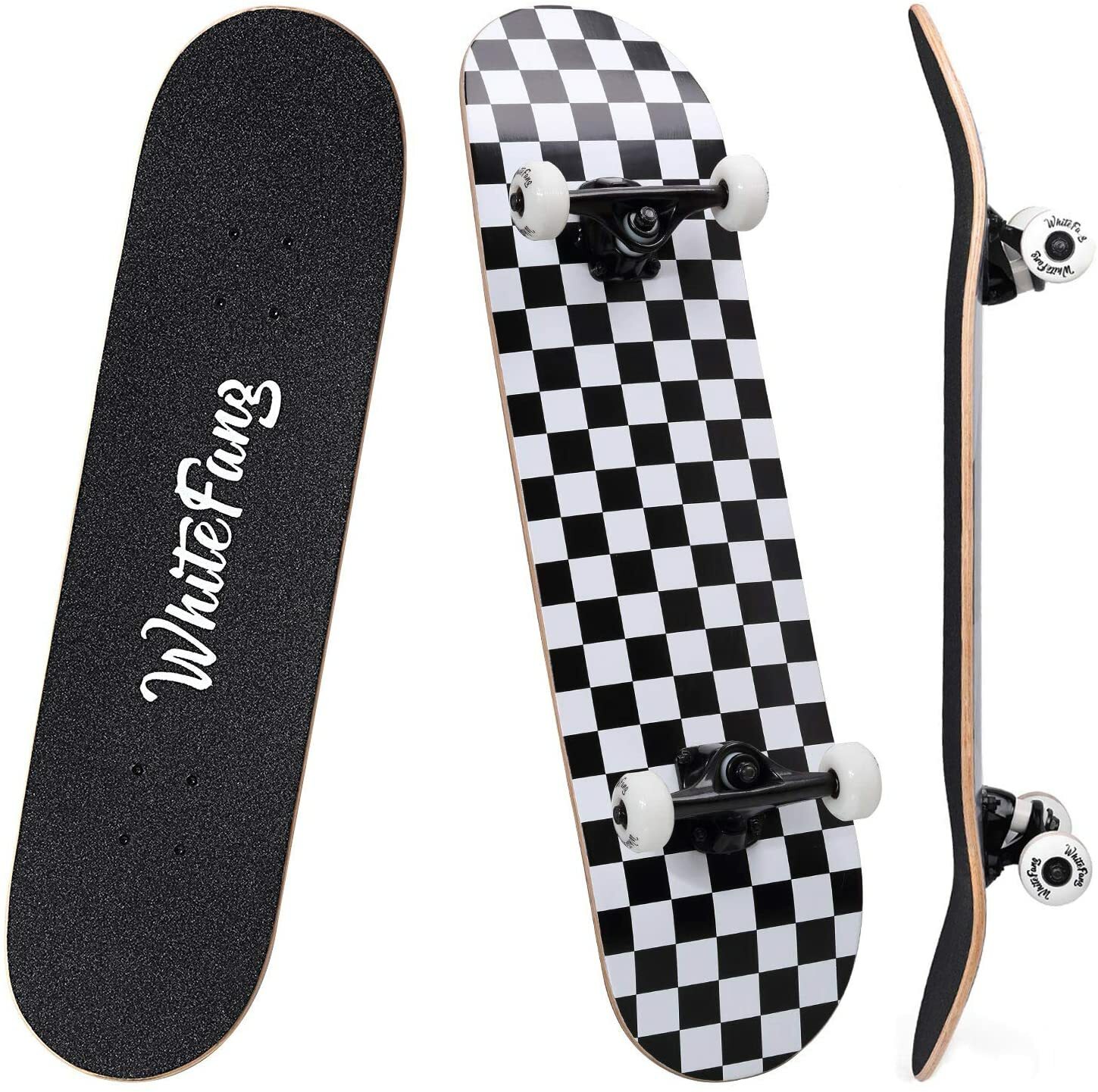 WhiteFang Skateboards 31 Inch Complete Skateboard Double