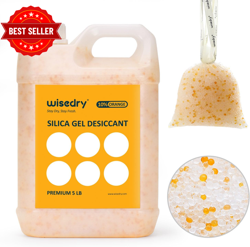 [ 5 LBS ] Silica Gel Beads Reusable Color Indicating Rechargeable Desiccant Bulk
