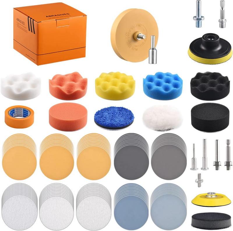 Tshya 3 Inch Drill Polishing Kit Buffer Sanding Attachment Car Head Light Restor