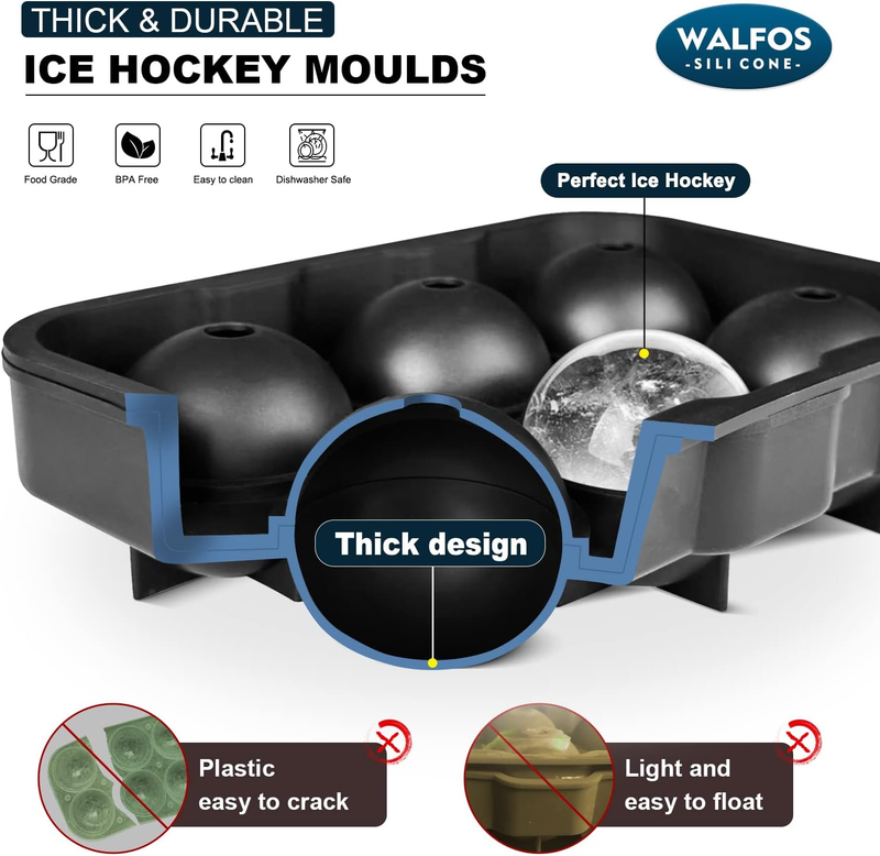 Silicone Ice Cube Tray Set, Sphere Ice Ball and Large Square Ice Cube Tray with