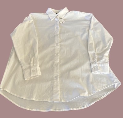 Windsor Women's Shirt White Size Small Collar Button Down Long Sleeve Minimalist