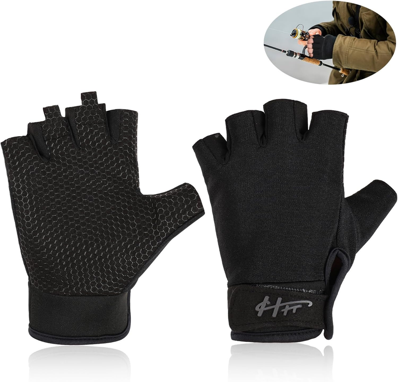 Fingerless Fishing Gloves Size L Water Sports Gym Cycling Men ...