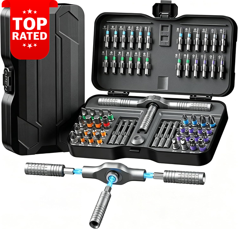 66 in 1 Magnetic Screwdriver Set DIY Ratchet Tool Kit with Accessories