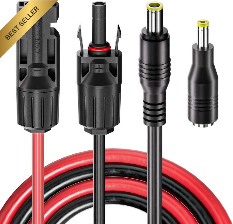 Solar Panel Connector to DC 8Mm Adapter Extension Cable 16 AWG with DC 5.5Mmx2.5