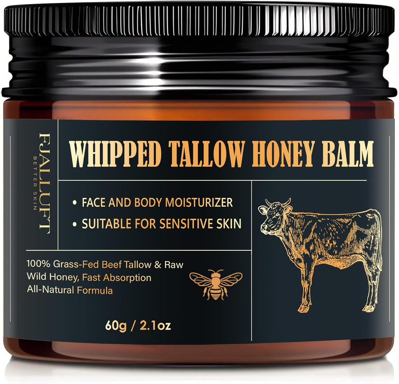 Beef Tallow and Honey Balm Moisturiser: Whipped Grass Fed Beef Tallow Balm with