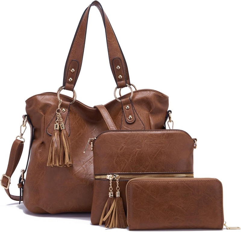 Purses and Wallets Set for Women Tote Handbags Large Hobo Purse with Wallet 3PCS