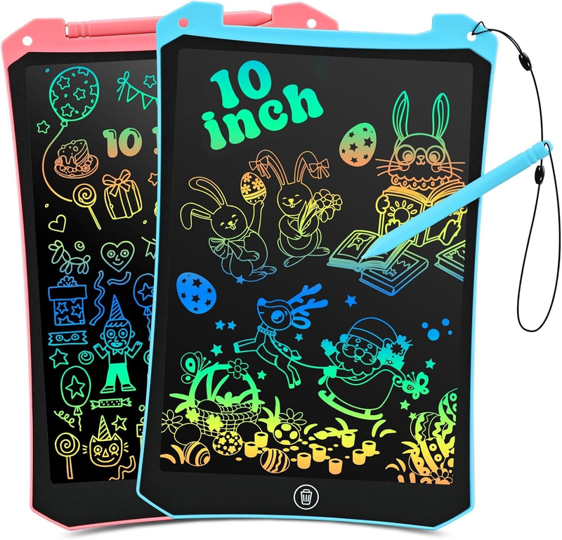 LCD Writing Tablet Kids 2 Pack 10 Inch Drawing Pad Toddler Educational Toy Gift
