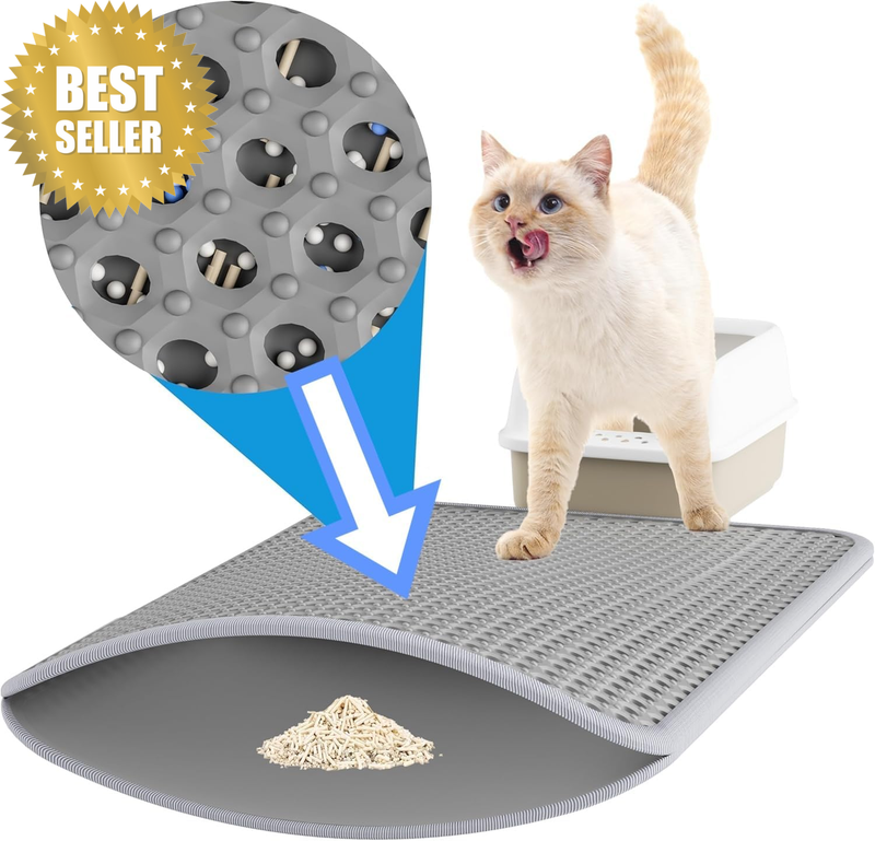 Extra Large Cat Litter Mat, 90 X 60 Cm, Litter Trapping Mat, Honeycomb Double La