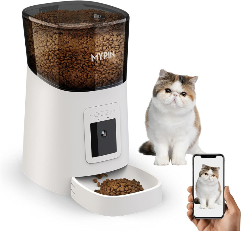 Video Automatic Pet Feeder with HD Camera, Food Dispenser for Cats and Dogs WiFi