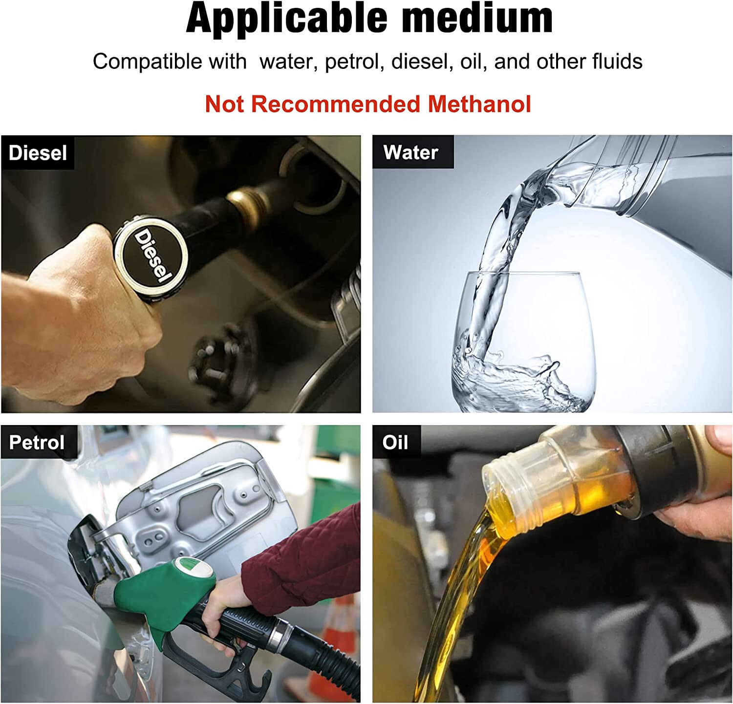 3/8" 10mm  Fuel Check Valve One Way Inline Non Return Diesel Gasoline Black 2Pcs