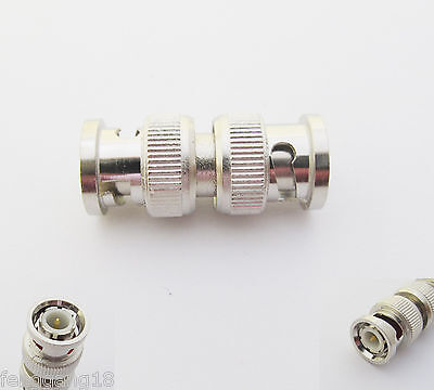 1x Nickel BNC Male Plug to BNC Male Straight Coupler Converter Adapter Connector