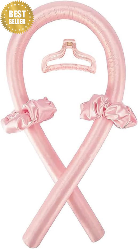 Heatless Curling Rod Headband – No Heat Silk Ribbon Hair Curler for Overnight Wa