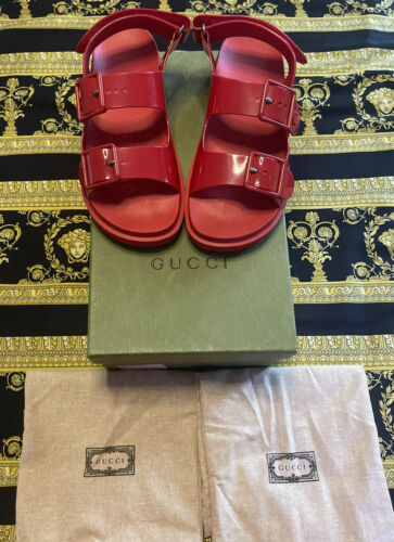 Pre-owned Gucci In Box 100% Authentic  Mini Double Sandal Red 36