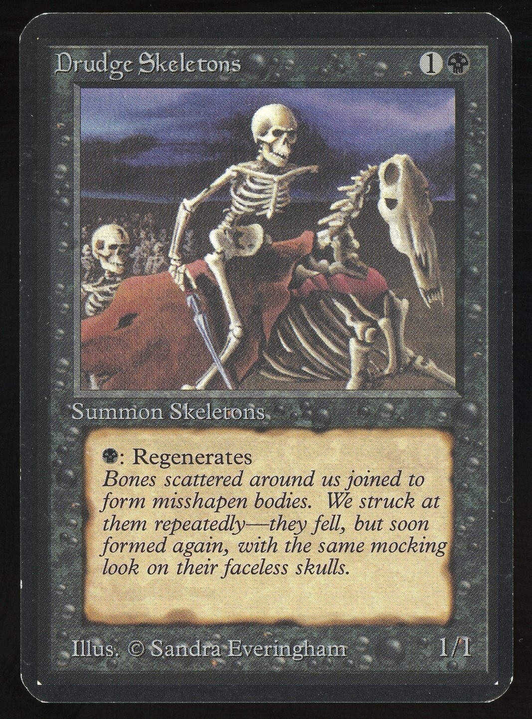 1993 MTG Magic the Gathering Card Alpha Drudge Skeleton Raw