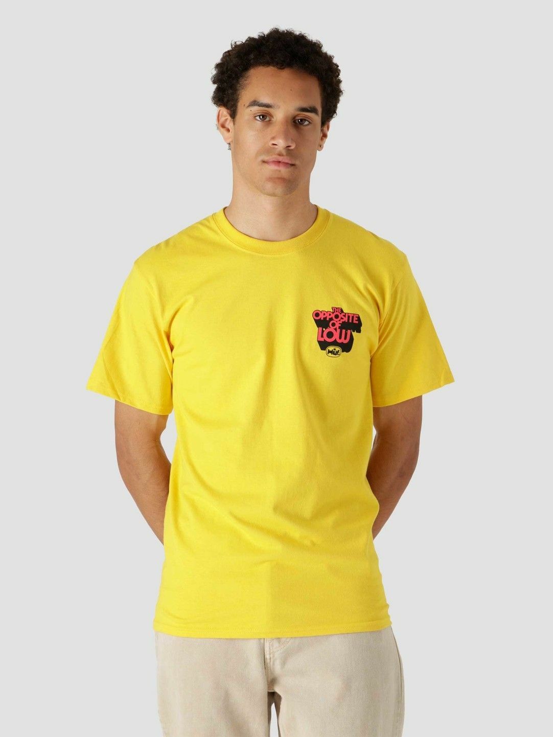 

HUF Opposite Of Low T-Shirt Мужская золотая спортивная футболка Activewear Casual Top, Желтый