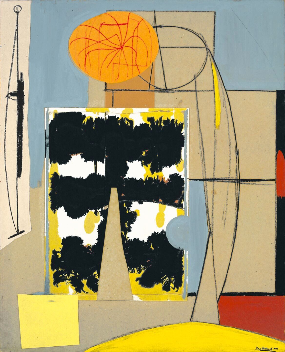 Robert Motherwell : Figure with Blots : 1943 : Archival Quality Art Print Robert Motherwell : Figure with Blots : 1943 : Archival Quality Art Print