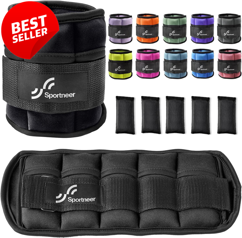 Adjustable Ankle Weights 2-10 lb Pair Neoprene Removable Fitness - US
