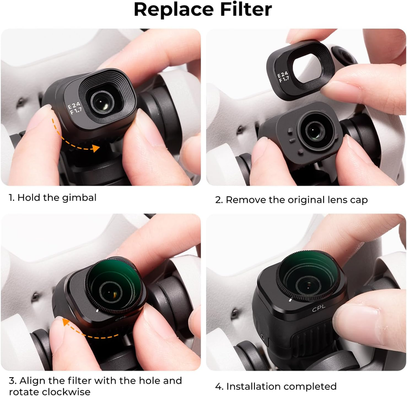 Filter Kit for DJI Mini 4 Pro, CPL ND8 ND16 ND32 ND64 ND128 Filters, Multi-Coate