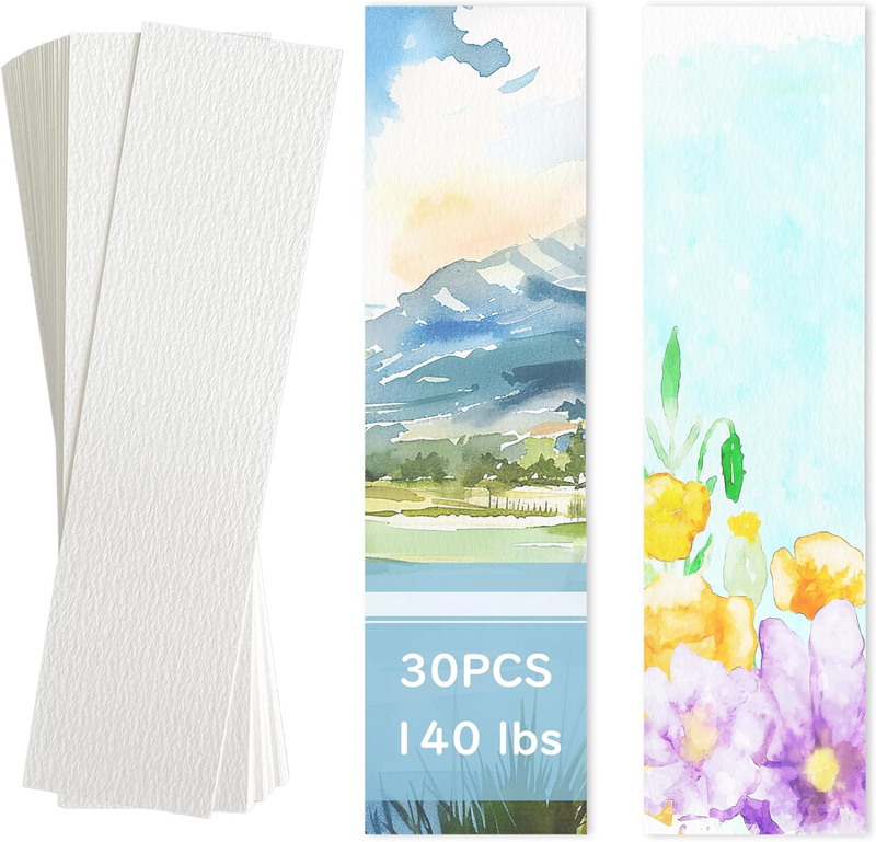 30 PCS Watercolor Paper Blank Bookmarks 1.9