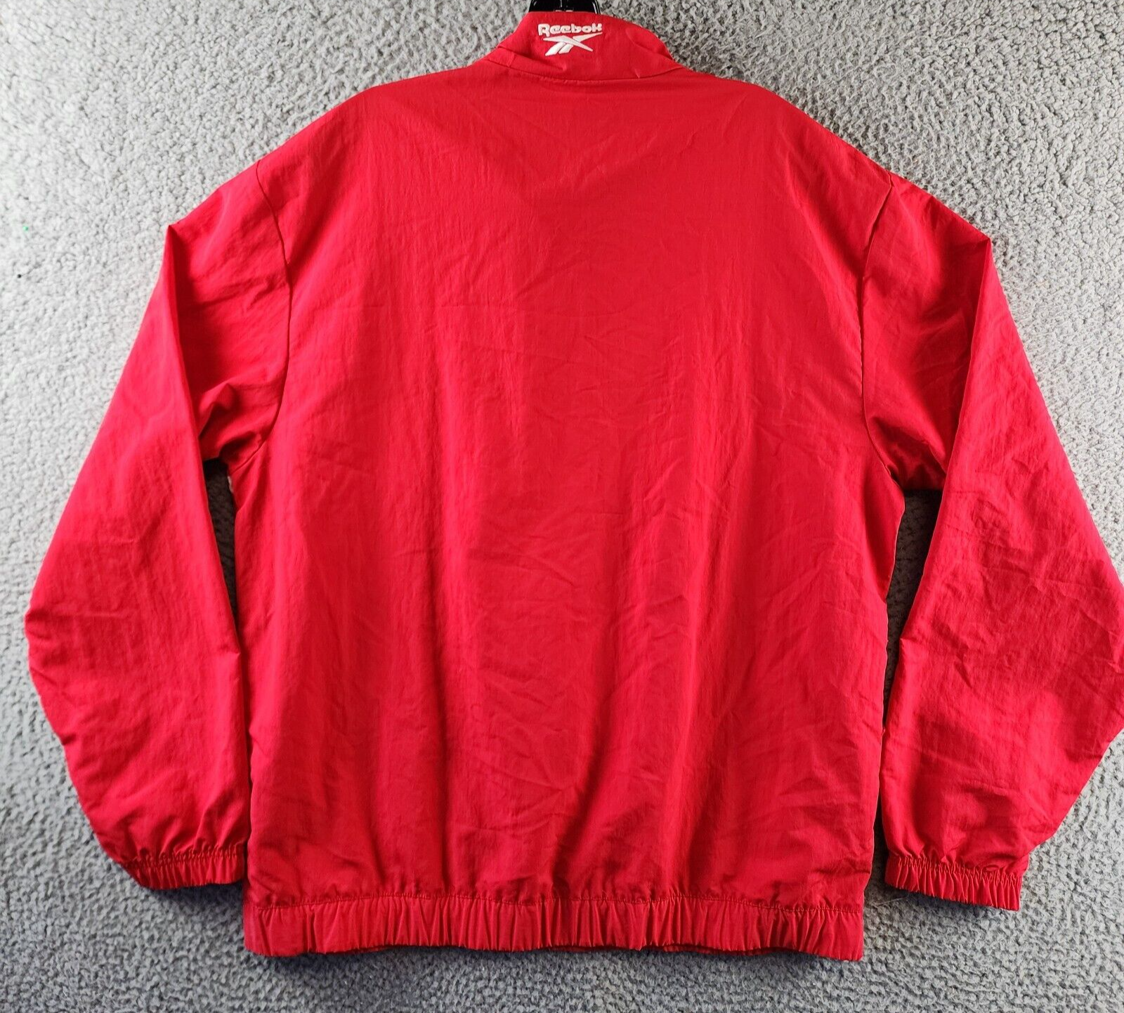 Reebok Retro Colorblocked Quarter-Zip Popover Men's L Vector Red Kangaroo Pocket - Picture 14 of 16