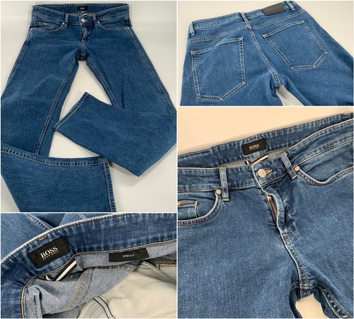 イルビゾンテ PV0001 BL312 ブルーデニム Hugo Boss Jeans 32x31 Dark Blue Stretch Tapered Leg Zip