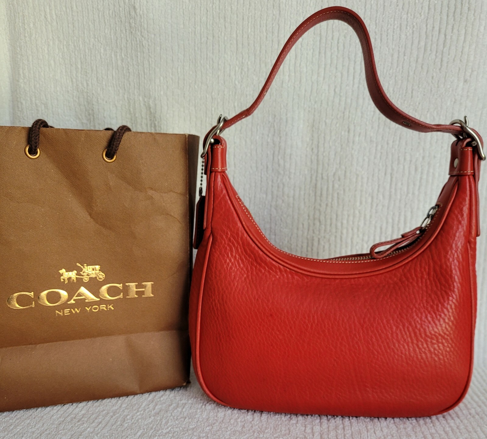 coach red leather