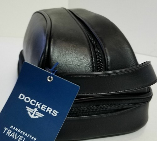 DOCKERS Men's Top and Bottom Zip Travel Kit Black One Size