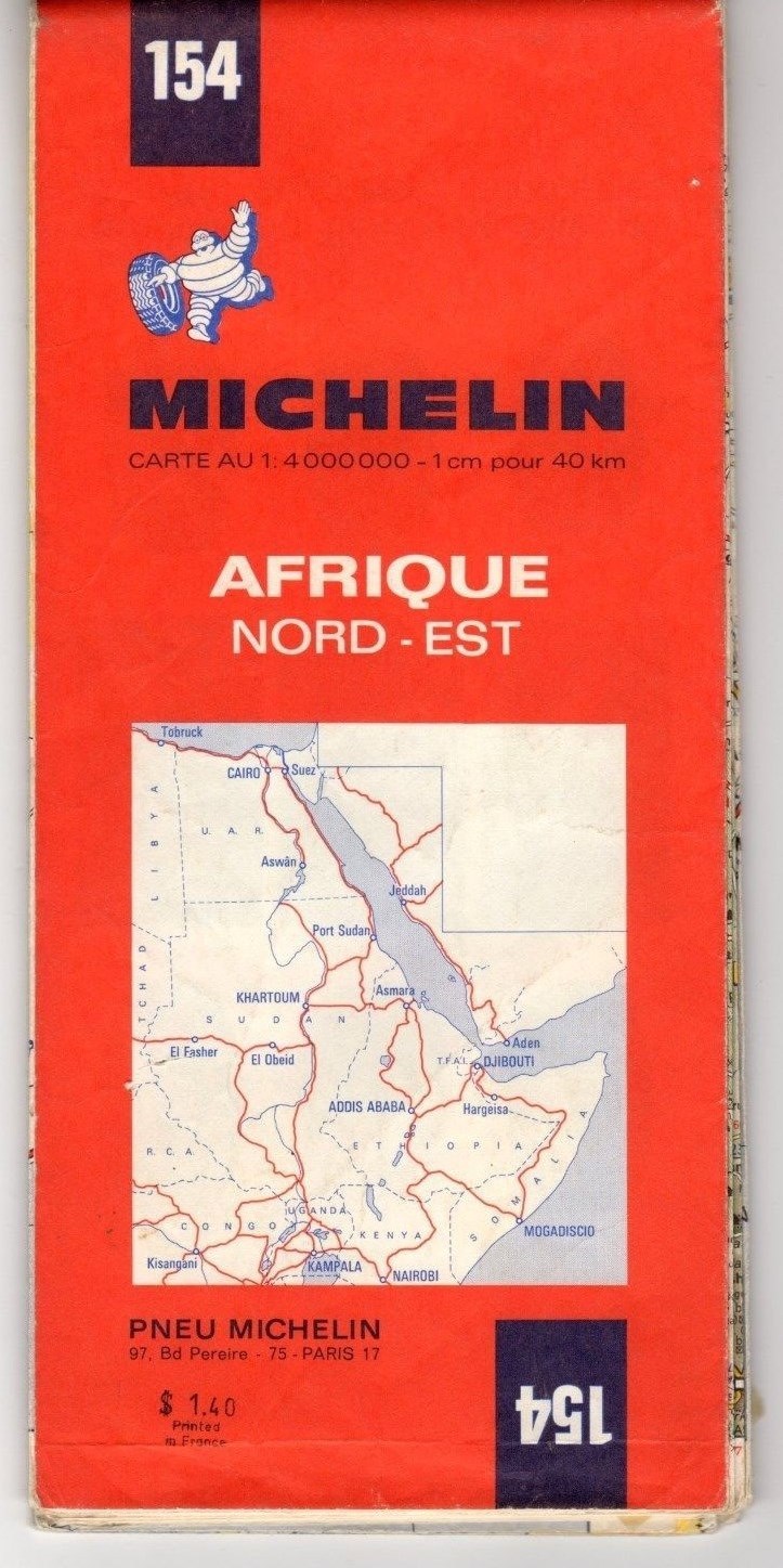 1970 Michelin Tires Road Map (Africa North-South) Michelin Man