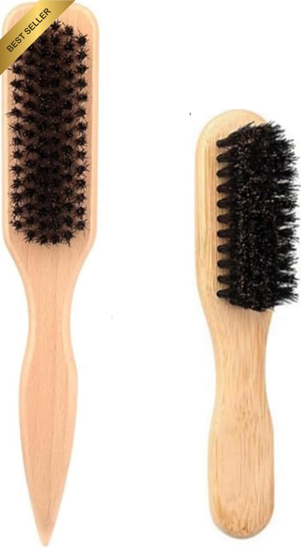 Professional Slick Back Hair Brush Set - 2 Sizes (Large Home & Small Travel) for