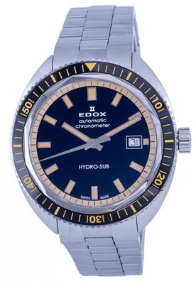 Pre-owned Edox Hydro-sub Swiss Made Automatic Chronometer 801283nbmnib 300m Mens Watch