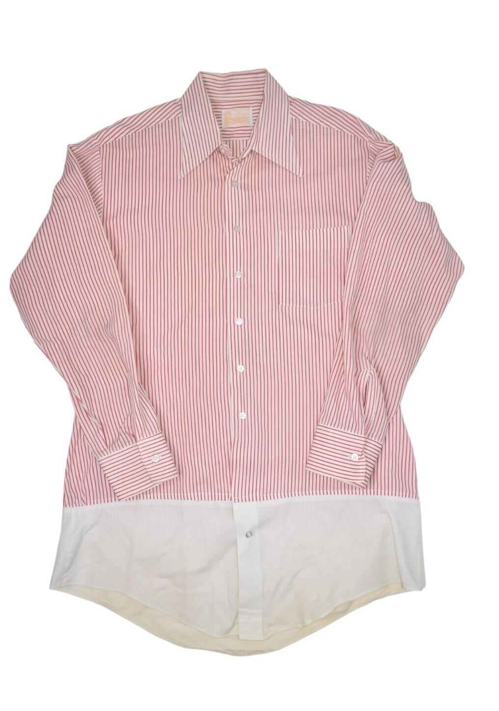 トップス SEARS KINGS ROAD Vintage 70s Sears Kings Road White Button Down Shirt M Brown