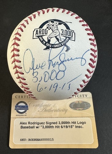 TOSHIO Alex Rodriguez サイン入り公式球 Incredible Alex Rodriguez 3,000 Hit Game Used Signed