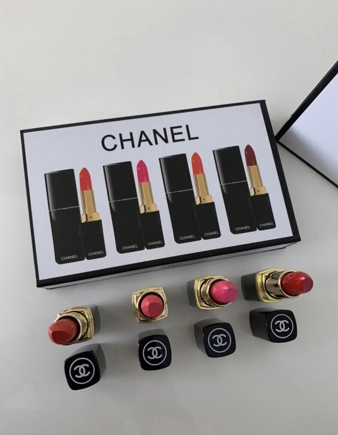 Chanel lipstick and perfume set on sale