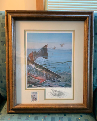Wisconsin FIRST of STATE Trout Stamp Print Tom Rost 2/600 1978 Excellent Remark