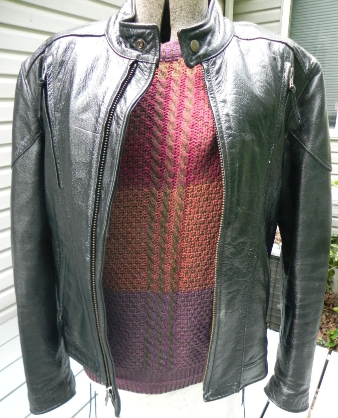 ジャケット・アウター EU vintage leather jacket Vintage Leather Jacket, 1980s Moto Style Jacket, Sz M